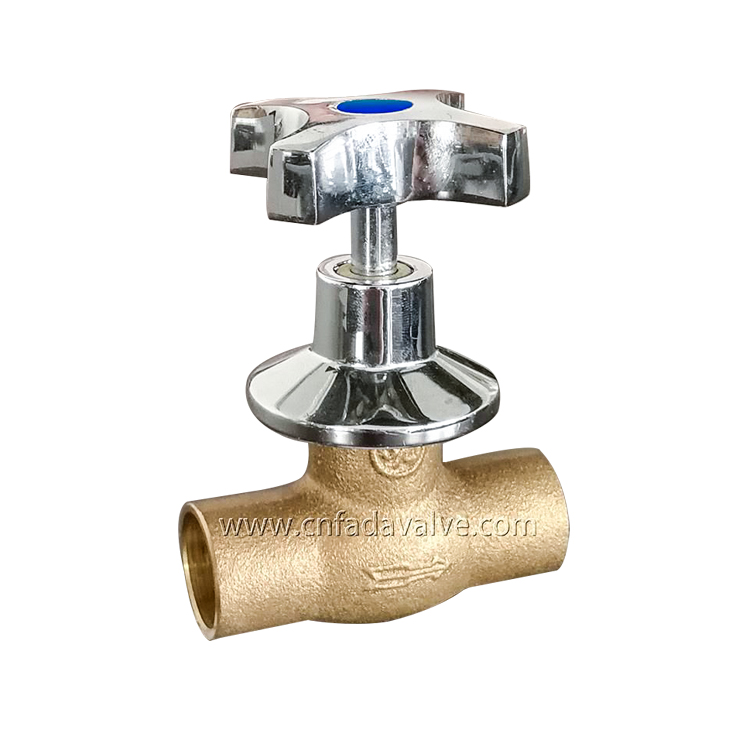 Bronze Globe Valve, Stop Valve -with Zinc Handle, CxC Soldering Connection