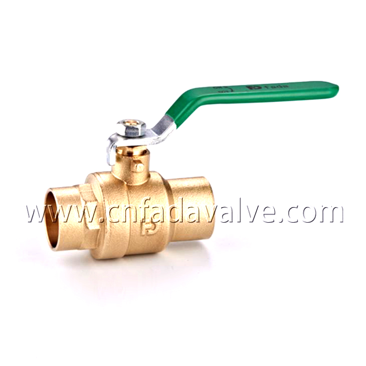 Fada® Lead-free Brass Solder Ball Valve, Sweat X Sweat